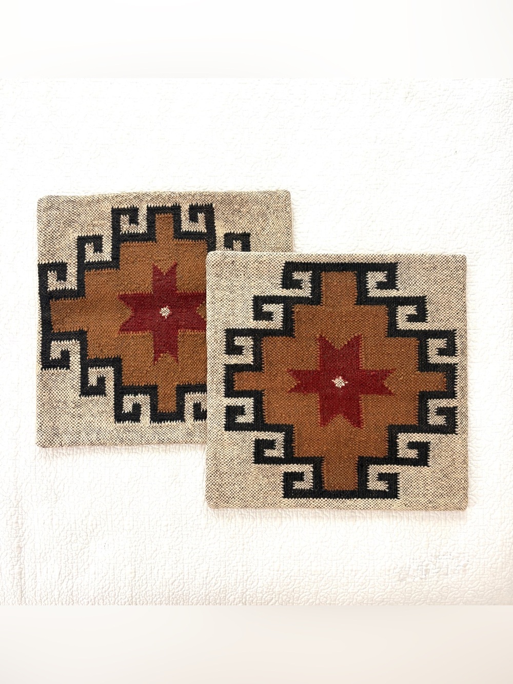 Handwoven Southwestern Star Cushion Covers - set of 2